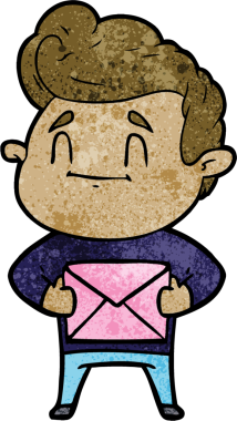 Bir insan tarafından çizilmiş mutlu çizgi film adamı.