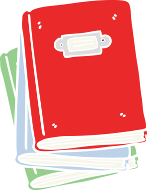 Bir insan tarafından çizilen kitabın düz renk çizimi