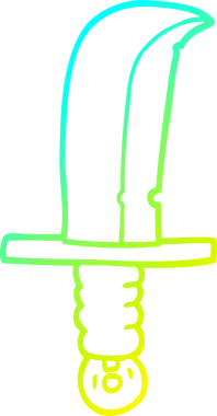 Bir insan tarafından çizilmiş bronz bir kılıcın soğuk gradyan çizgisi.