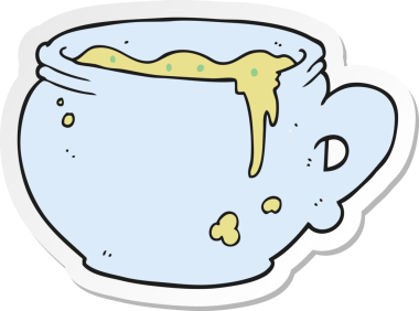 Bir insan tarafından çizilmiş bir çorba bardağının çıkartması.