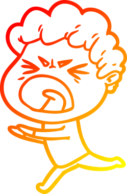 Bir insan tarafından çizilmiş kızgın bir adamın çizgi film çizimi.