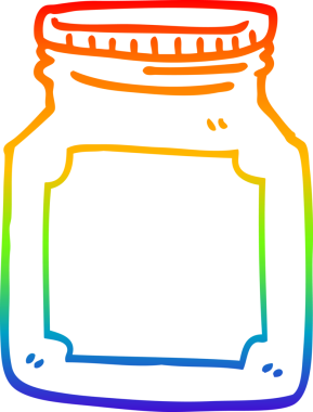 Bir insan tarafından çizilmiş bir karikatür depolama kavanozunun çizimi