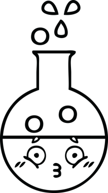 Bir insan tarafından çizilmiş bir test tüpünün çizgi çizimi