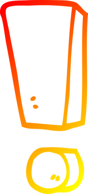 Bir insan tarafından çizilmiş bir çizgi film ünlem işaretinin sıcak çizgi çizimi