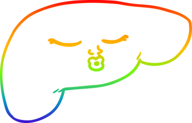 Gökkuşağı gradyan çizgi çizimi bir insan tarafından çizilmiş güzel bir karaciğer.