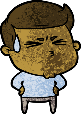 Bir insan tarafından çizilmiş, hayal kırıklığına uğramış bir adam.