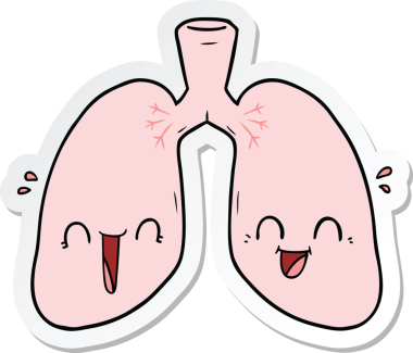Bir insan tarafından çizilmiş mutlu akciğerler.