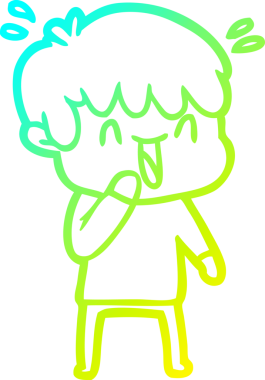 Bir insan tarafından çizilmiş gülen bir çizgi film karakteri çizimi.