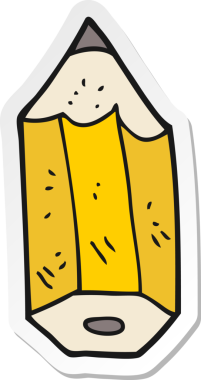 Bir insan tarafından çizilmiş karikatür kalem izinin etiketi.