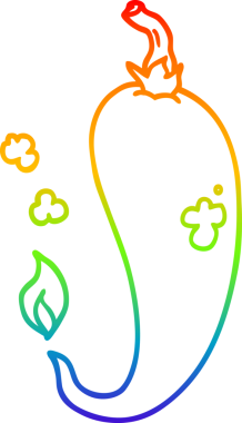 gökkuşağı gradyan çizgi çizimi bir insan tarafından çizilmiş kırmızı biber