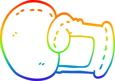 Bir insan tarafından çizilmiş bir çizgi film boks eldiveninin gradyan çizimi