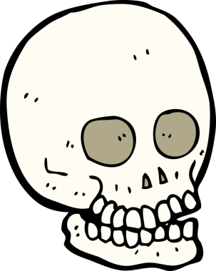 Bir insan tarafından çizilmiş kafatası.