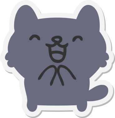 Bir insan tarafından çizilmiş yaramaz cadılar bayramı kedi çıkartması.