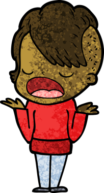 Bir insan tarafından çizilmiş havalı hippi kız çizgi filmi.