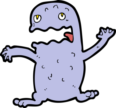 Bir insan tarafından çizilmiş komik bir kurbağa.