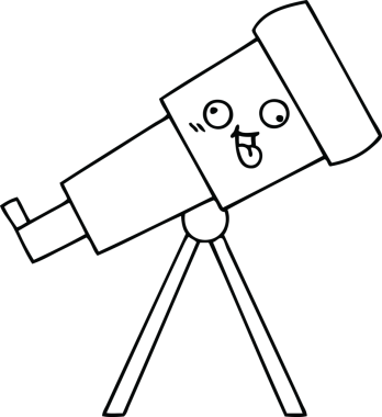 Bir insan tarafından çizilmiş bir teleskop çizimi