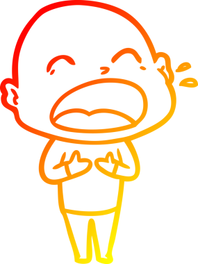 Bir insan tarafından çizilmiş kel adam diye bağıran çizgi film çizimi.