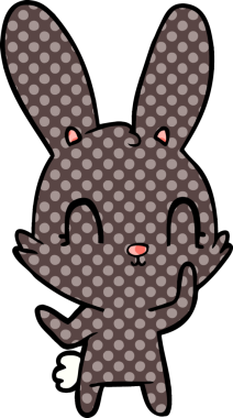 Bir insan tarafından çizilmiş şirin çizgi film tavşanı.