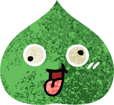 Bir insan tarafından çizilmiş dışavurumsal yaprağın retro çizim tarzı karikatürü