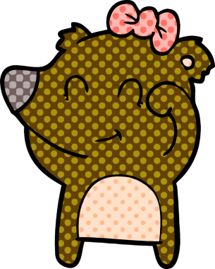 Bir insan tarafından çizilmiş dişi ayı çizgi filmi.