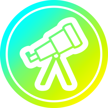 Astronomi teleskobu, bir insan tarafından çizilmiş havalı gradyan bir simge.