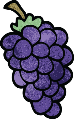 Bir insan tarafından çizilmiş bir demet üzüm.