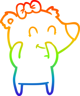 Bir insan tarafından çizilmiş dişi ayı çizgi filmi.