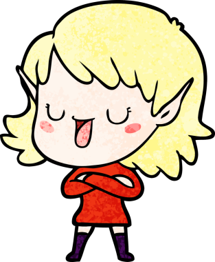 Bir insan tarafından çizilmiş bir elf kızı.