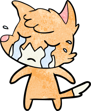 Bir insan tarafından çizilmiş ağlayan tilki çizgi filmi.