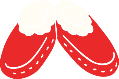 Bir insan tarafından çizilmiş rahat terlikler.