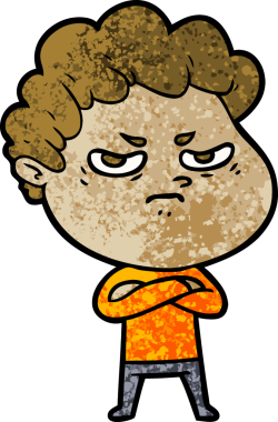 Bir insan tarafından çizilmiş kızgın bir adam.