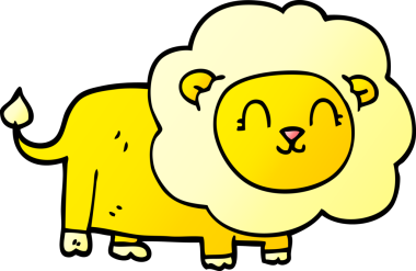 karikatür mutlu aslan bir insan tarafından çizilmiş