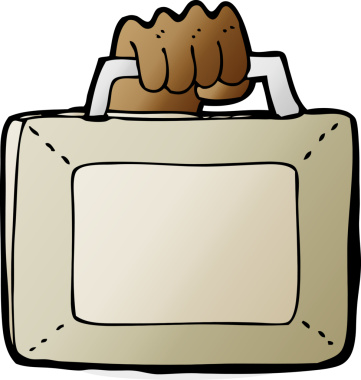 Bir insan tarafından çizilmiş bir evrak çantası.