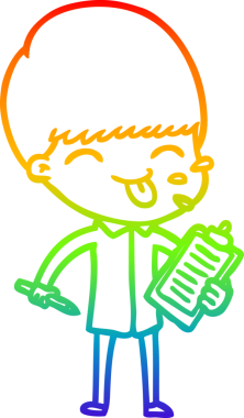 Gökkuşağı gradyan çizgisi insan tarafından çizilmiş bir çizgi film satıcısının dili.