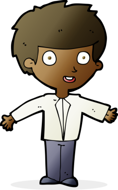 Bir insan tarafından çizilmiş mutlu çocuk çizgi filmi.