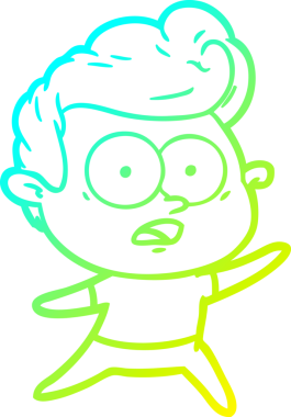 Bir insan tarafından çizilmiş soğuk çizgi çizgi film karakteri.