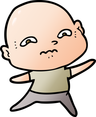 bir insan tarafından çizilmiş sinirli bir adam.