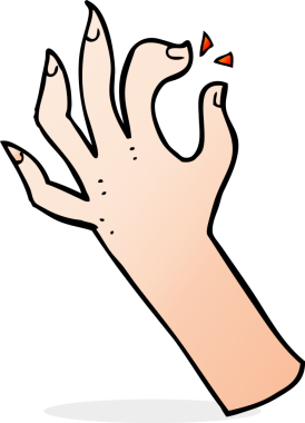 Bir insan tarafından çizilmiş çizgi el sembolü.