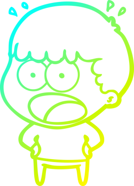 Bir insan tarafından çizilen bir karikatürün soğuk gradyan çizimi.