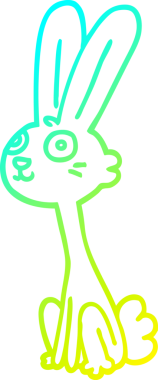 Bir insan tarafından çizilmiş bir çizgi film tavşanı çizimi