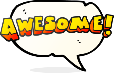 Serbest konuşma balonu karikatürü bir insan tarafından çizilmiş harika bir kelime.