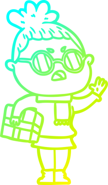 Bir insan tarafından çizilmiş bir çizgi filmin soğuk gradyan çizimi.