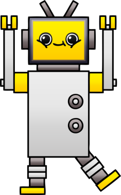 Bir insan tarafından çizilmiş bir robotun gölgelenmiş çizimi