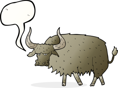 Çizgi film, bir insan tarafından çizilmiş, kıllı bir inekti.