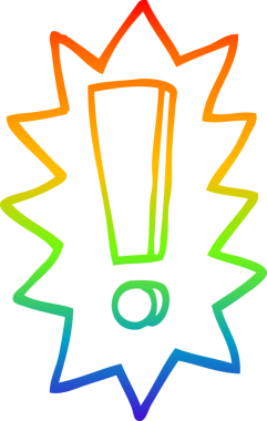 Bir insan tarafından çizilmiş bir çizgi film ünlem işaretinin çizimi.