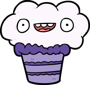 Bir insan tarafından çizilmiş komik bir kek.