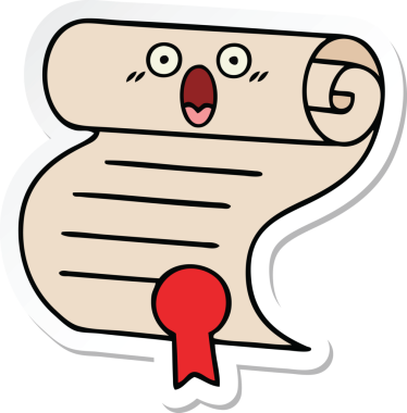 Bir insan tarafından çizilmiş şirin bir çizgi film sözleşmesinin çıkartması.