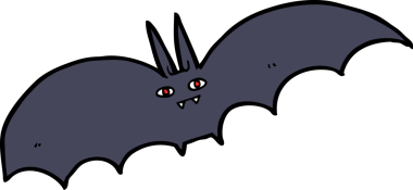 Bir insan tarafından çizilmiş vampir yarasa çizgi filmi.