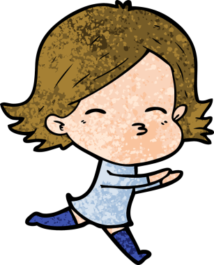 Bir insan tarafından çizilmiş karikatür kadın.