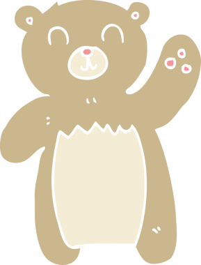 Bir insan tarafından çizilmiş oyuncak ayının düz renk çizimi